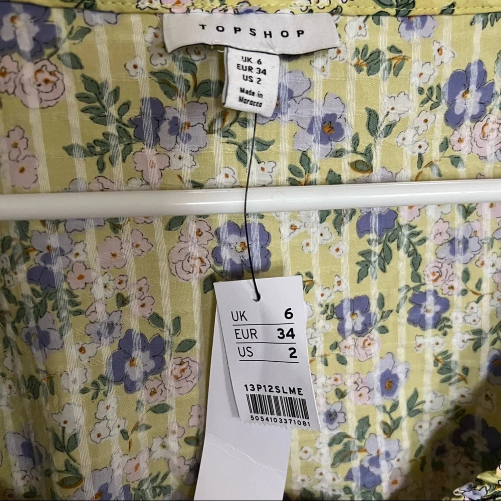 New Floral TopShop Cropped Blouse - Picture 6 of 8